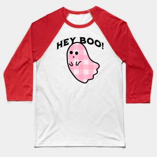 Hey Boo Ghost Pastel Goth Pink Creepy Cute Halloween Baseball T-Shirt